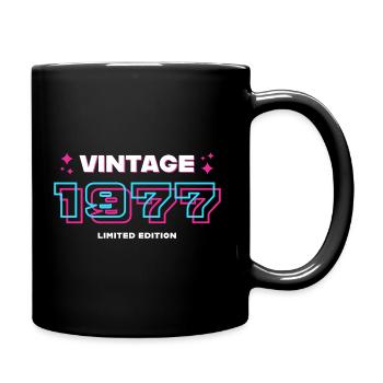 1977 Jahrgang Baujahr Vintage Geschenkidee Retro - Tasse einfarbig - Schwarz - Rechts