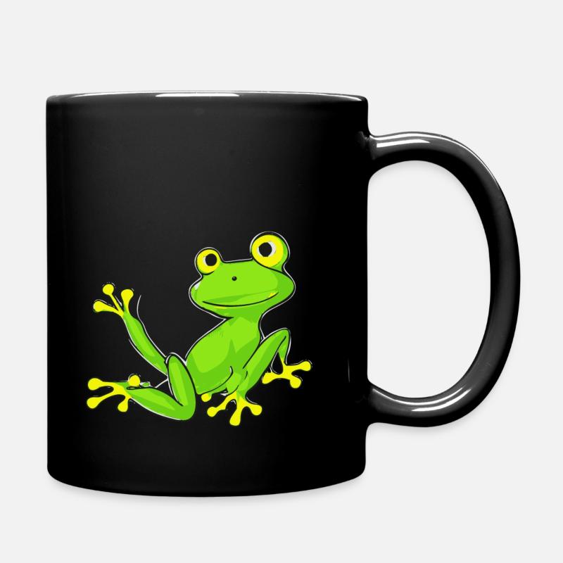 Crazy Cute Chibi Frog - Tasse einfarbig - Schwarz