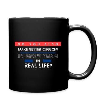 Die Wahl des Lebens und RPGs - Tasse einfarbig - Schwarz - Rechts