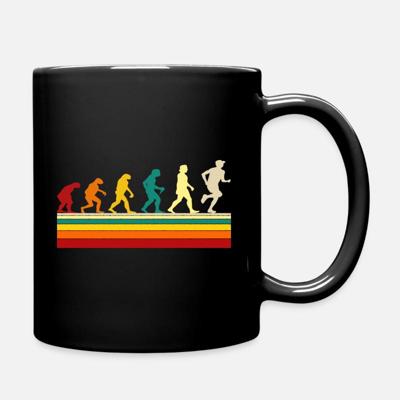 Jogger Jogging Marathon Läufer Evolution Lustiges - Tasse einfarbig - Schwarz
