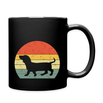 Dackel Dachshund Teckel Vintage Rétro - Mug uni - noir - Droite
