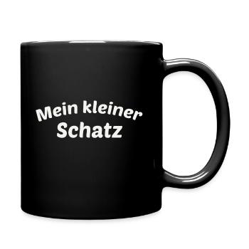 Mein kleiner Schatz - Tasse einfarbig - Schwarz - Rechts