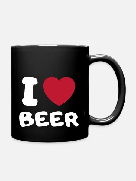 Ich liebe Bier - Tasse einfarbig - Schwarz