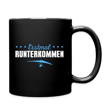 Deltasegler Hängegleiter Pilot Geschenk - Tasse einfarbig - Schwarz - Rechts
