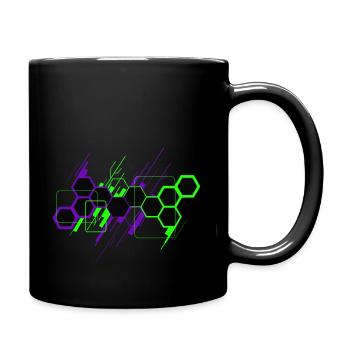 Wabe Abstrakt - Tasse einfarbig - Schwarz - Rechts