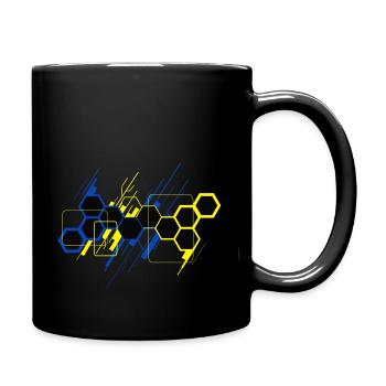 Wabe Abstrakt - Tasse einfarbig - Schwarz - Rechts