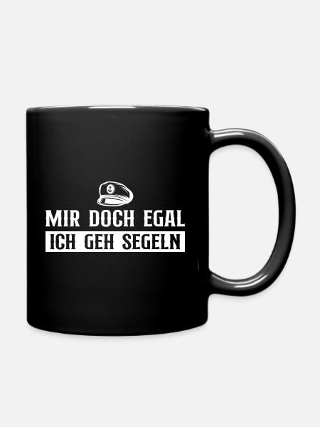 Segeln Mir doch egal Segelboot Kapitän - Tasse einfarbig - Schwarz