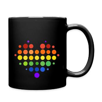 Rainbow Flag Heart - Tasse einfarbig - Schwarz - Rechts