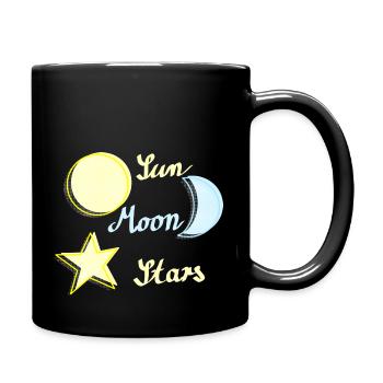 Sun, moon and stars - Full Colour Mug - black - Right