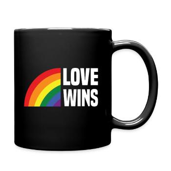 Love Wins Regenbogen - Tasse einfarbig - Schwarz - Rechts