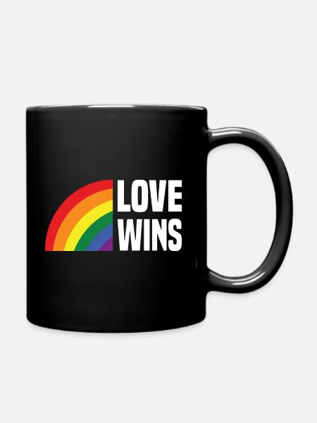 Love Wins Regenbogen - Tasse einfarbig - Schwarz