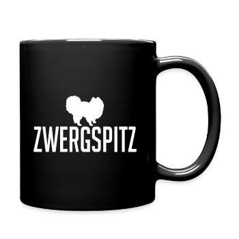 Zwergspitz Hunderasse Hunde Hund Wilsigns - Tasse einfarbig - Schwarz - Rechts