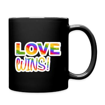LOVE WINS PRIDE LGBTQ+ - Tasse einfarbig - Schwarz - Rechts