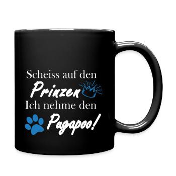 Scheiss auf den Prinzen, ich nehme den Pugapoo! - Tasse einfarbig - Schwarz - Rechts