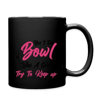 Bowling Skittles Bowler Bowling Club - Full Colour Mug - black - Right