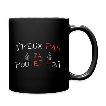 Ich kann kein Brathähnchen haben - Tasse einfarbig - Schwarz - Rechts