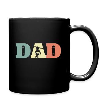 Skateboard Dad Vatertag Papa - Tasse einfarbig - Schwarz - Rechts