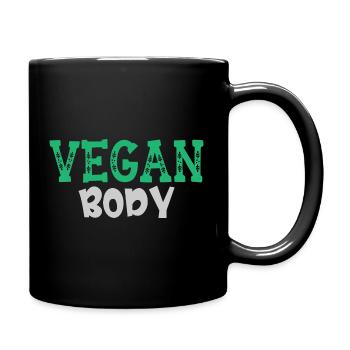 Vegan Body - Tasse einfarbig - Schwarz - Rechts