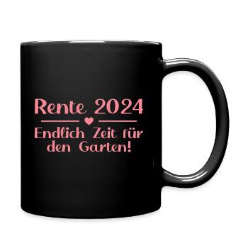 Rente 2024 Zeit für den Garten Rentnerin - Tasse einfarbig - Schwarz - Rechts