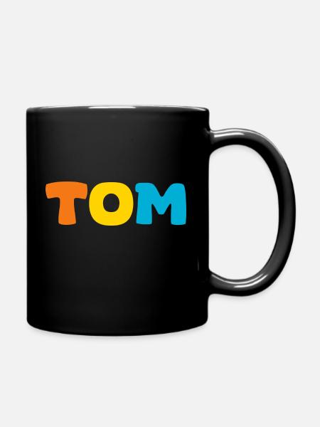 Name - Tom - Tasse einfarbig - Schwarz