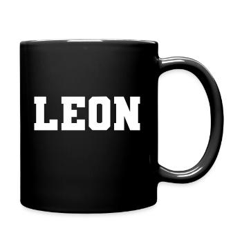 Name - Leon - Tasse einfarbig - Schwarz - Rechts