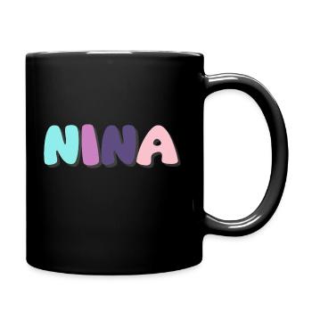 Name - Nina - Tasse einfarbig - Schwarz - Rechts