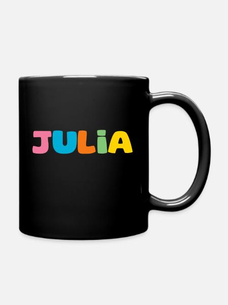 Name - Julia - Tasse einfarbig - Schwarz