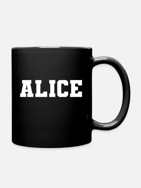 Name - Alice - Tasse einfarbig - Schwarz