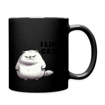 I like Cats - Tasse einfarbig - Schwarz - Rechts