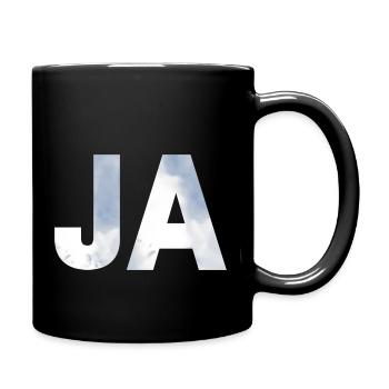 JA. Ein Shirt, ein Wort. - Tasse einfarbig - Schwarz - Rechts