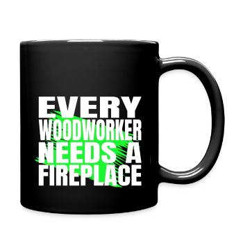 birthday gift wood quote gift idea cutter - Tasse einfarbig - Schwarz - Rechts