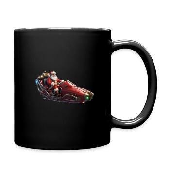 Père Noël dans un traîneau - Mug uni - noir - Droite