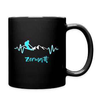 Skifahren Zermatt - Tasse einfarbig - Schwarz - Rechts