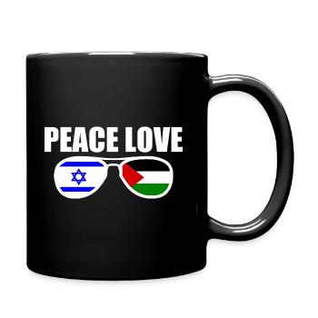 Peace and love for israel free palestine - Full Colour Mug - black - Right