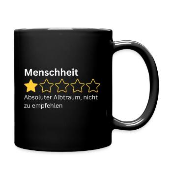 Menschheit Bewertung - Tasse einfarbig - Schwarz - Rechts