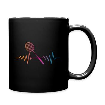 Badminton Heartbeat - Full Colour Mug - black - Right