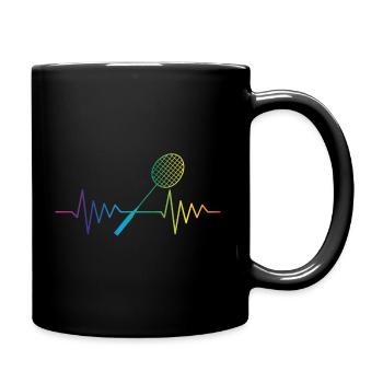 Badminton Heartbeat - Full Colour Mug - black - Right