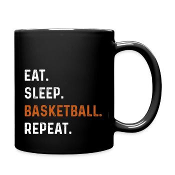 Eat Sleep Basketball Wiederholungsgeschenk - Tasse einfarbig - Schwarz - Rechts