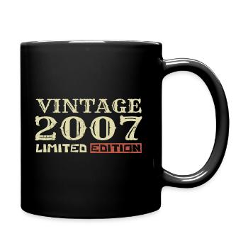 2007 Vintage: Einzigartiges Retro-Geschenk zum 17-jährigen Jubiläum - Tasse einfarbig - Schwarz - Rechts