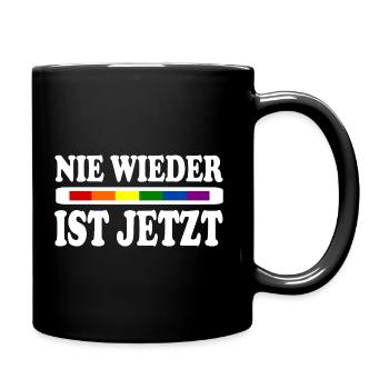 Nie wieder ist jetzt - Tasse einfarbig - Schwarz - Rechts