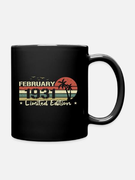millésime de février 93e anniversaire né 1931 vibe - Mug uni - noir