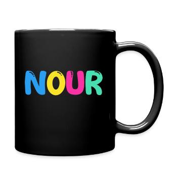 Name - Nour - Tasse einfarbig - Schwarz - Rechts