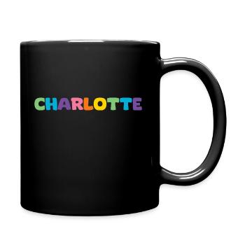 Name - Charlotte - Tasse einfarbig - Schwarz - Rechts