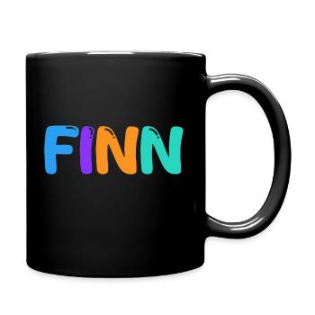 Name - Finn - Tasse einfarbig - Schwarz - Rechts