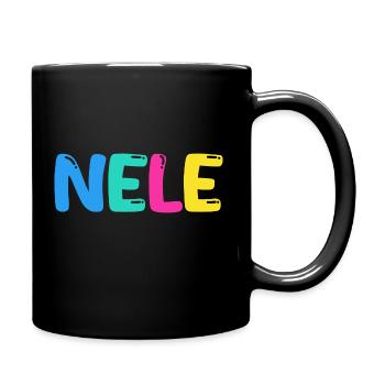 Name - Nele - Tasse einfarbig - Schwarz - Rechts