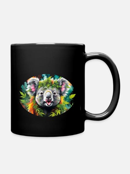 Psychodelic Koala - Tasse einfarbig - Schwarz