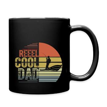 Reel Cool Papa Fischer Papa Vatertag - Tasse einfarbig - Schwarz - Rechts