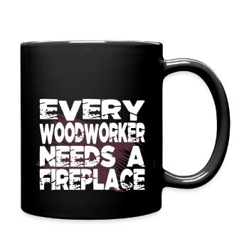 chainsaw grab happy chop wood funny quote - Tasse einfarbig - Schwarz - Rechts