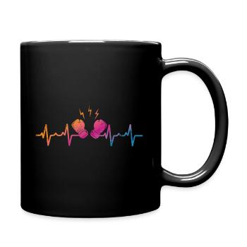 Battement de cœur de la boxe - Mug uni - noir - Droite