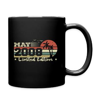Vintage May 16th Anniversary Born 2008 Vibe - Full Colour Mug - black - Right